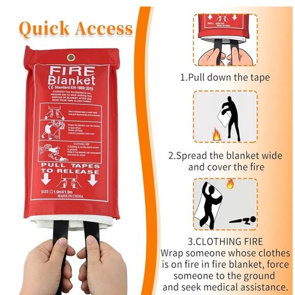 Fire Suppression Blanket For Home Kitchen Office Car Caravan Emergency Safety - Picture 6 of 7
